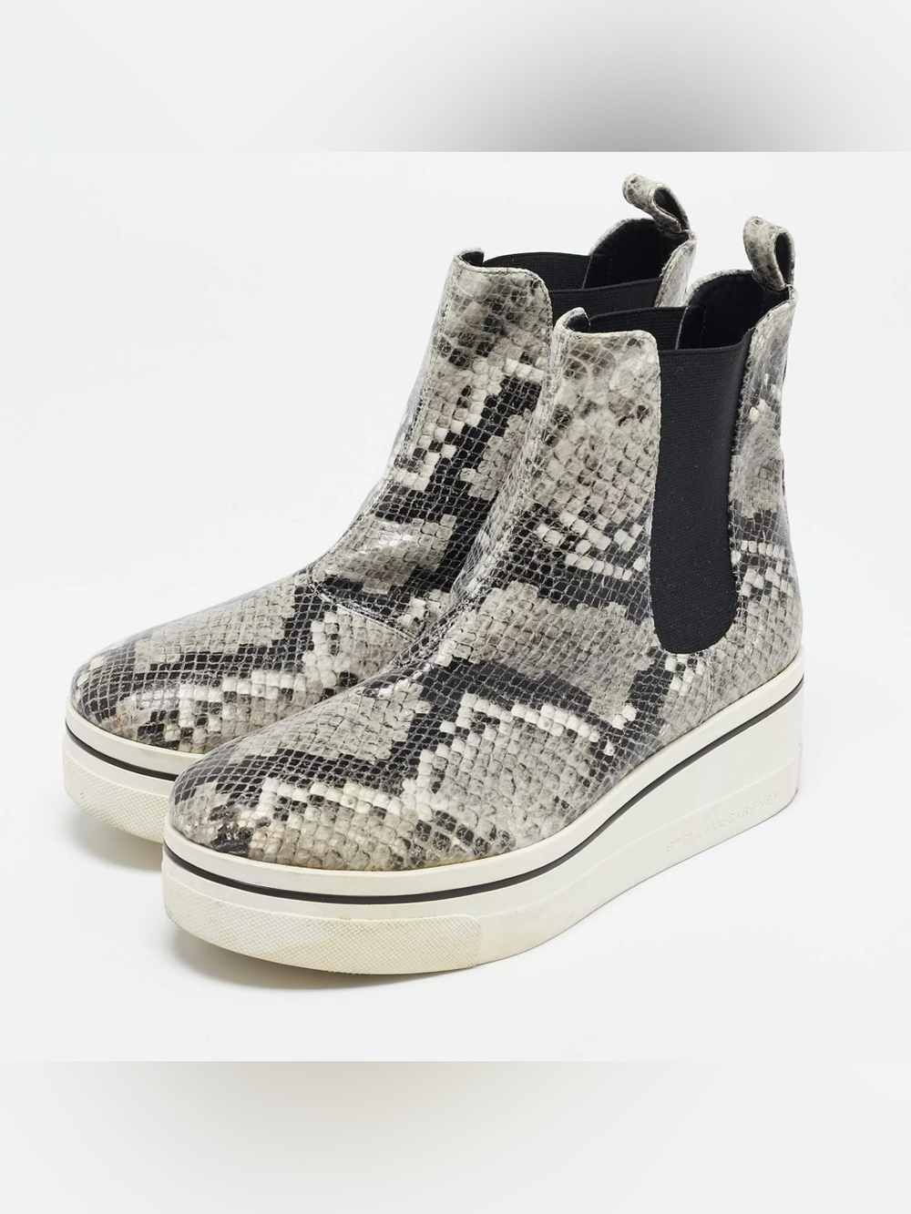 Stella McCartney Snakeskin Pattern Platform Boots | Size 36 / 6